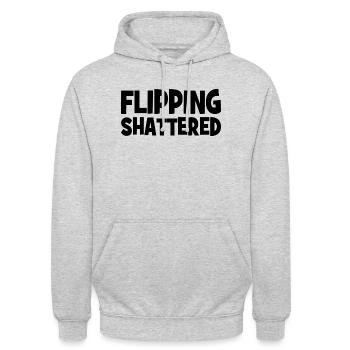 Flipping Shattered Slogan - Unisex Hoodie - Hellgrau meliert - Vorne - Alina (178cm) & Michal (187cm)