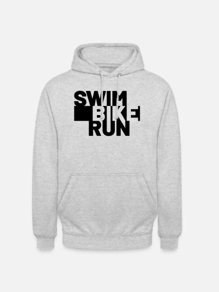 SWIM BIKE RUN - Unisex Hoodie - Hellgrau meliert