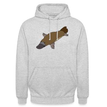 Ornithorynque - Sweat-shirt à capuche unisexe - gris clair chiné - Devant - Alina (178cm) & Michal (187cm)