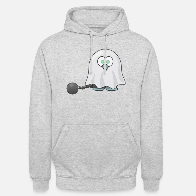 Fantôme et son boulet - Sweat-shirt à capuche unisexe - gris clair chiné