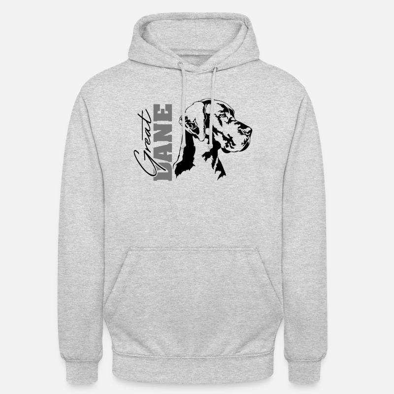 GREAT DANE Portrait Wilsigns - Unisex Hoodie - Hellgrau meliert