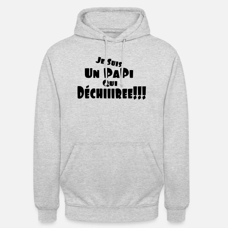 un_papi - Sweat-shirt à capuche unisexe - gris clair chiné
