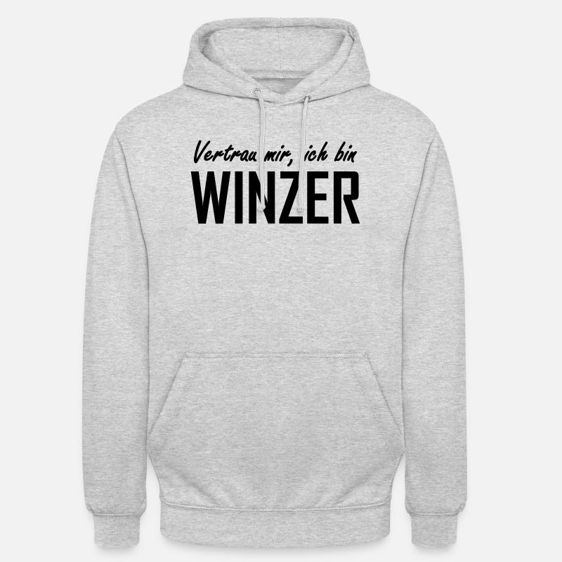 vertrau mir, ich bin winzer - Unisex Hoodie - Hellgrau meliert