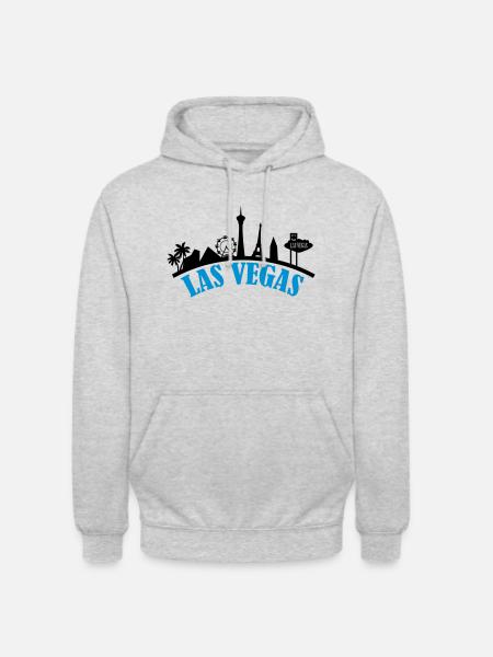 las_vegas_002 - Sweat-shirt à capuche unisexe - gris clair chiné