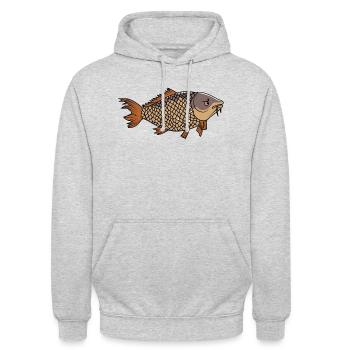Grumpy Carp - Unisex Hoodie - light heather grey - Front - Alina (178cm) & Michal (187cm)