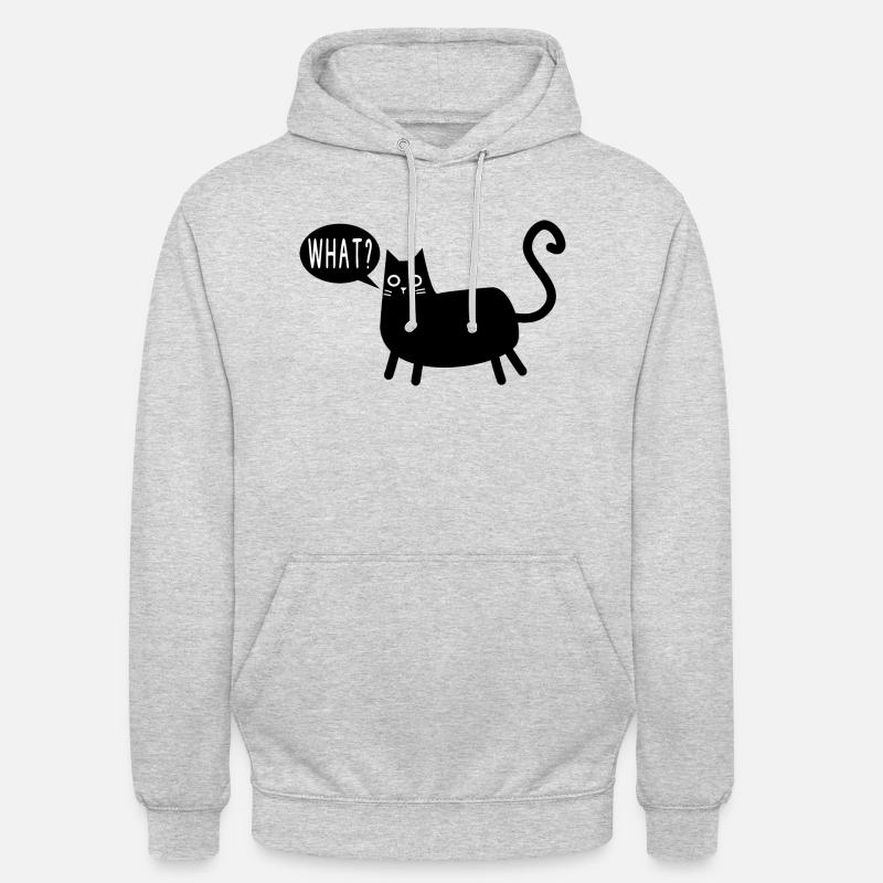 Chat Quel Chat Noir - Sweat-shirt à capuche unisexe - gris clair chiné
