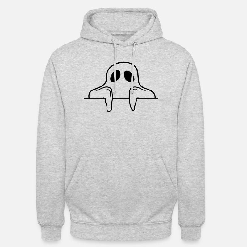 Comic Ghost Derrière le mur - Sweat-shirt à capuche unisexe - gris clair chiné