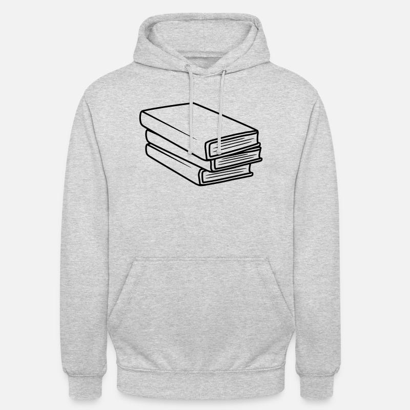 Gestapelte Bücher Comic Design - Unisex Hoodie - Hellgrau meliert
