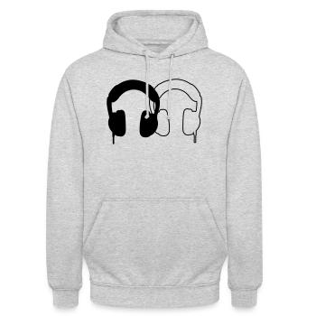 Headphones - Unisex Hoodie - light heather grey - Front - Alina (178cm) & Michal (187cm)