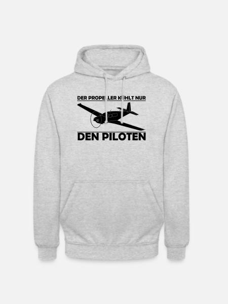 Mooney Motorflugzeug Geschenk - Unisex Hoodie - Hellgrau meliert