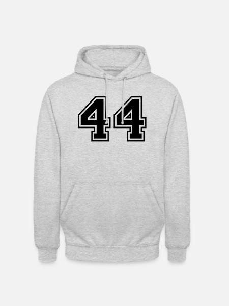 44 - Unisex Hoodie - Hellgrau meliert