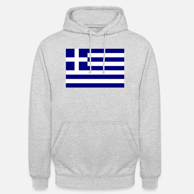 Drapeau de la Grèce - Sweat-shirt à capuche unisexe - gris clair chiné