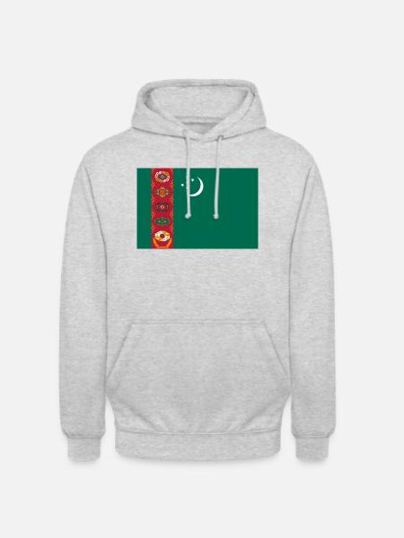 Turkmenistan flag - Unisex Hoodie - light heather grey