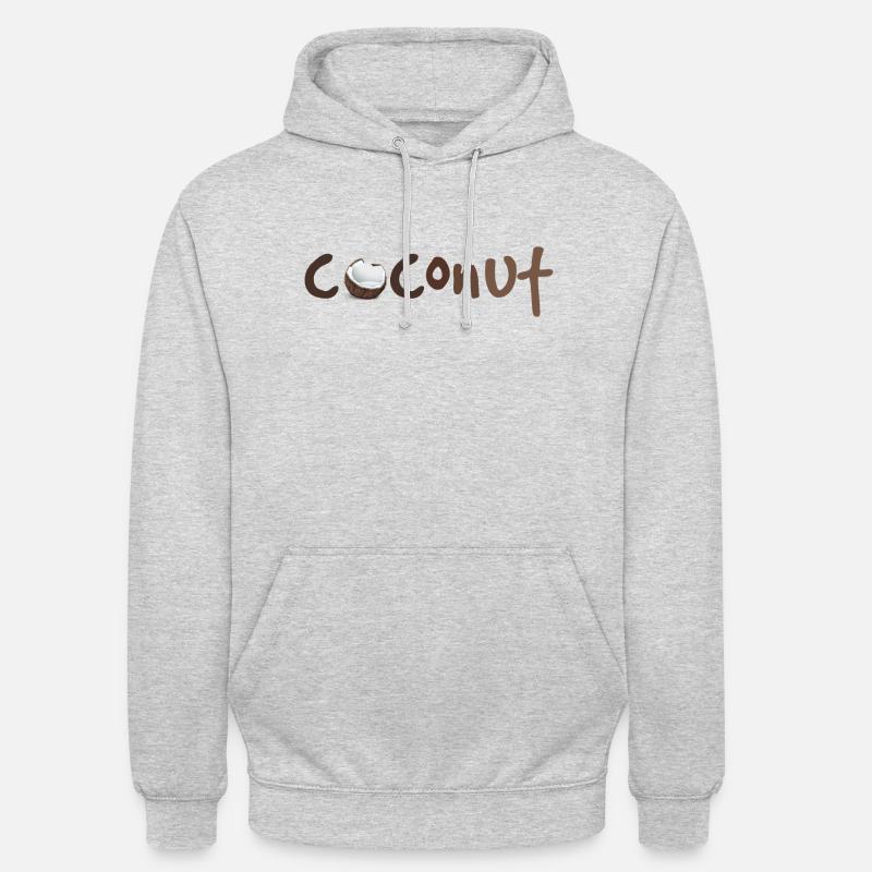fruit de cocotier - Sweat-shirt à capuche unisexe - gris clair chiné