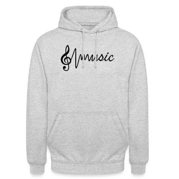 Violinschlüssel Musik Musiker Sänger Note - Unisex Hoodie - Hellgrau meliert - Vorne - Alina (178cm) & Michal (187cm)