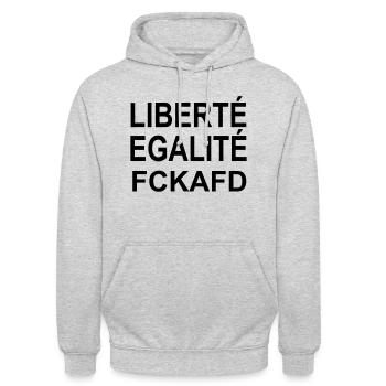 liberte egalite fuck afd - Unisex Hoodie - light heather grey - Front - Alina (178cm) & Michal (187cm)