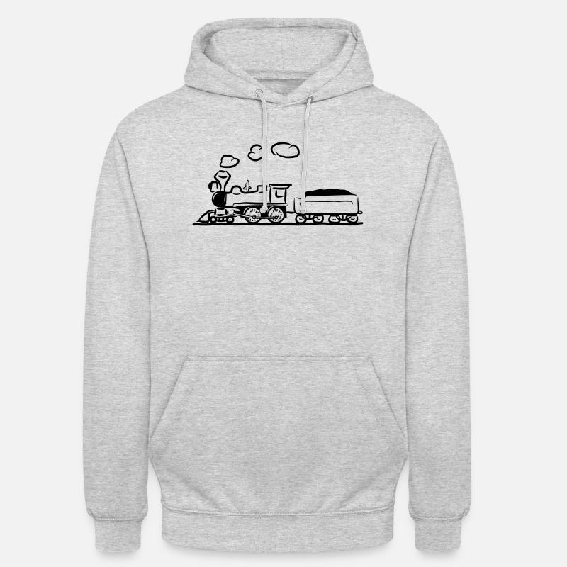 dampflok lok eisenbahn western comic - Unisex Hoodie - Hellgrau meliert