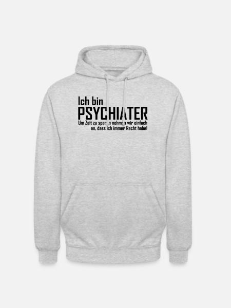 ich bin psychiater - Unisex Hoodie - Hellgrau meliert