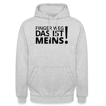 Finger weg das ist meins - Unisex Hoodie - Hellgrau meliert - Vorne - Alina (178cm) & Michal (187cm)