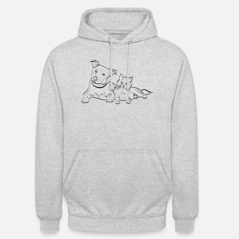Chien | | pour chats Beau design - Sweat-shirt à capuche unisexe - gris clair chiné