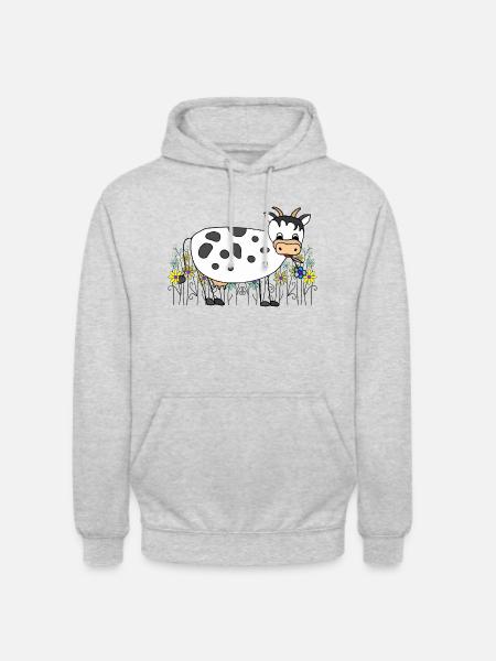Vache - Sweat-shirt à capuche unisexe - gris clair chiné