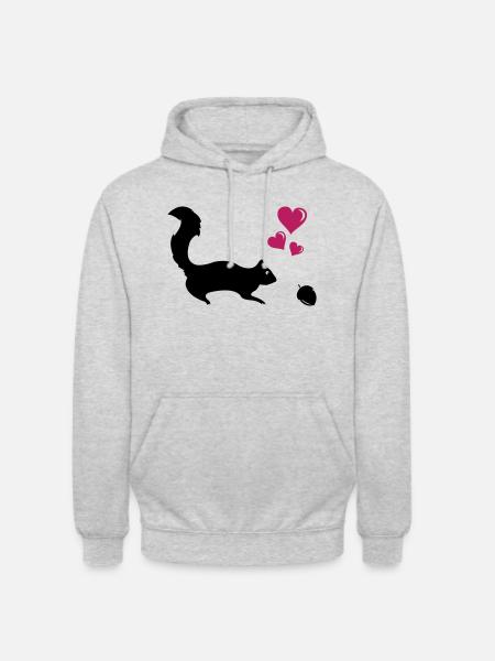 Eichhörnchen Love - Unisex Hoodie - Hellgrau meliert