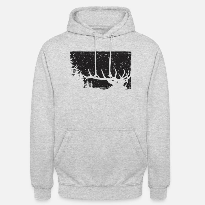 Cerf - Sweat-shirt à capuche unisexe - gris clair chiné