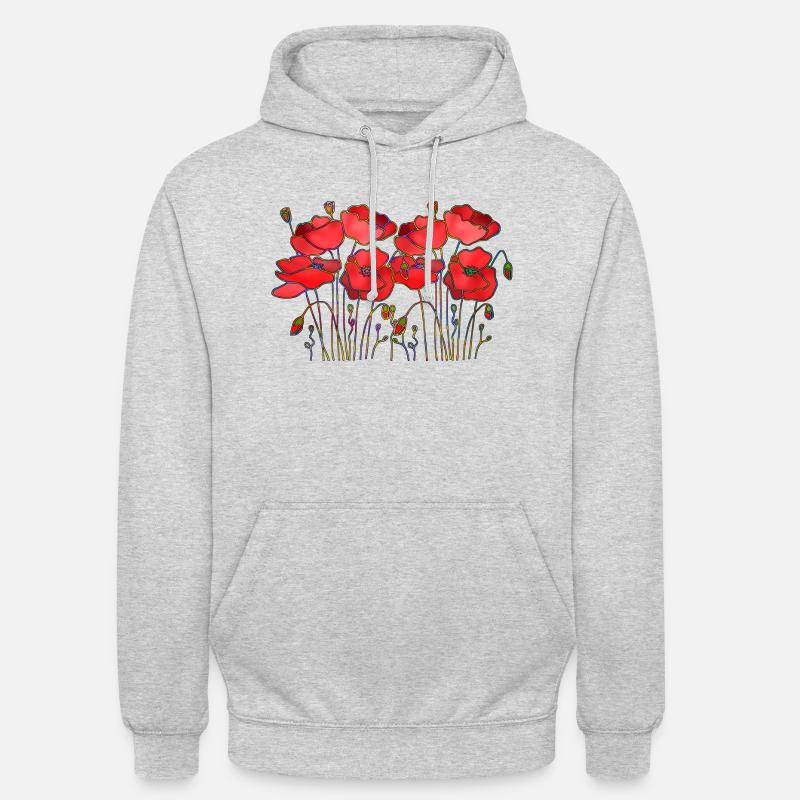 Fleur - Sweat-shirt à capuche unisexe - gris clair chiné