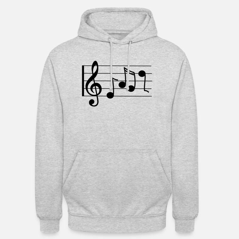 Personnel aigus avec des notes - Sweat-shirt à capuche unisexe - gris clair chiné