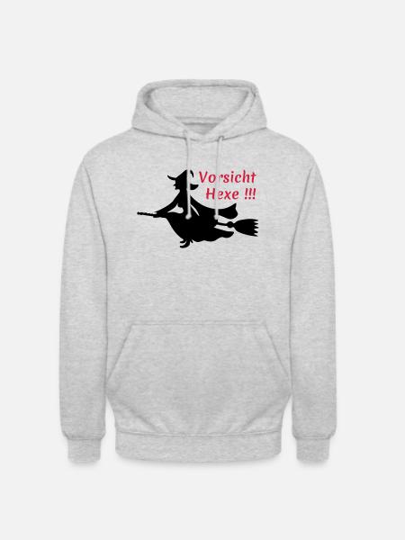 Vorsicht-Hexe - Unisex Hoodie - Hellgrau meliert