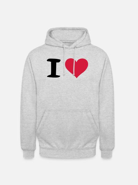 i heart - Unisex Hoodie - Hellgrau meliert