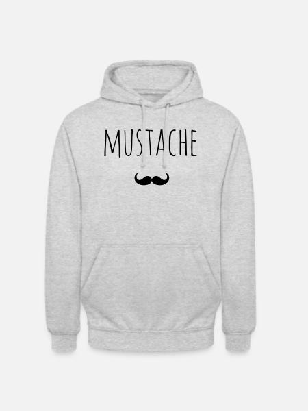 Mustache beard gift idea - Unisex Hoodie - light heather grey