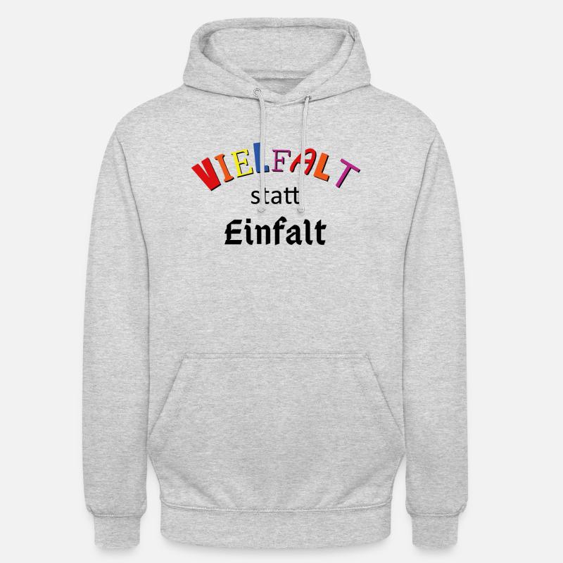 Vielfalt statt Einfalt - Unisex Hoodie - Hellgrau meliert