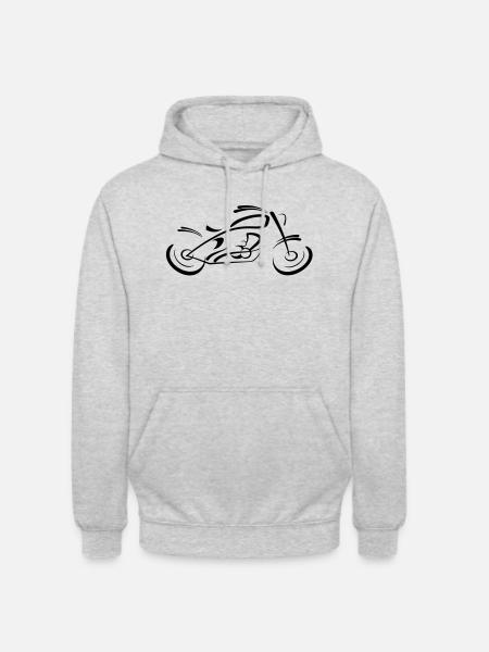 Coffee Racer Motorrad - Unisex Hoodie - Hellgrau meliert