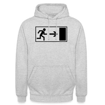 exit_f1 - Unisex Hoodie - Hellgrau meliert - Vorne - Alina (178cm) & Michal (187cm)