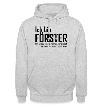 ich bin förster - Unisex Hoodie - Hellgrau meliert - Vorne - Alina (178cm) & Michal (187cm)