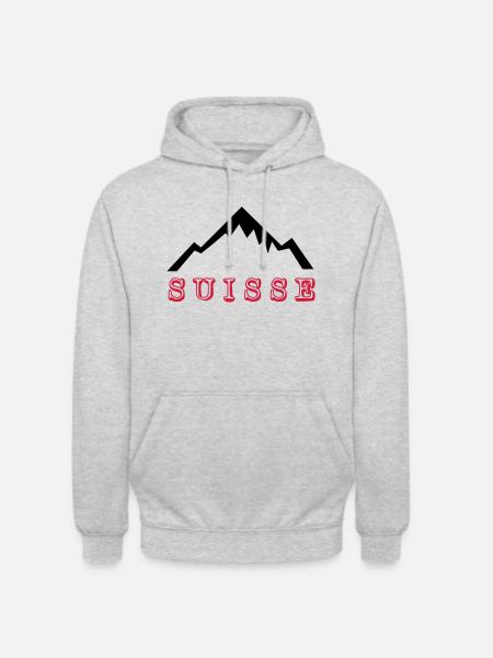Mount Blanc - Suisse - Unisex Hoodie - Hellgrau meliert