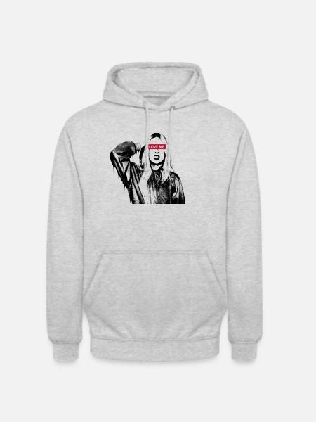 Elsker mig - elsk mig - kvinde - pige - graffiti - Hættetrøje unisex - lysegrå meleret