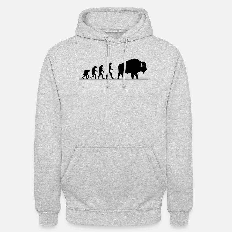 büffel evolution - Unisex Hoodie - Hellgrau meliert