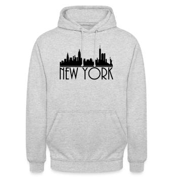 New york city - Unisex Hoodie - Hellgrau meliert - Vorne - Alina (178cm) & Michal (187cm)