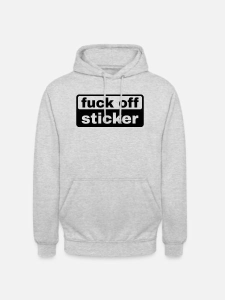 fuck off sticker - Unisex Hoodie - Hellgrau meliert
