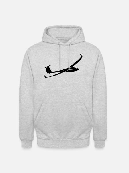 Planeur "Ventus2ax" - Sweat-shirt à capuche unisexe - gris clair chiné