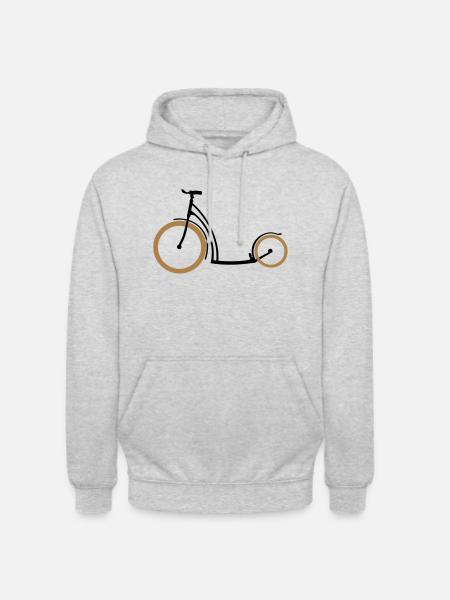 Tretroller zweifarbig - Unisex Hoodie - Hellgrau meliert