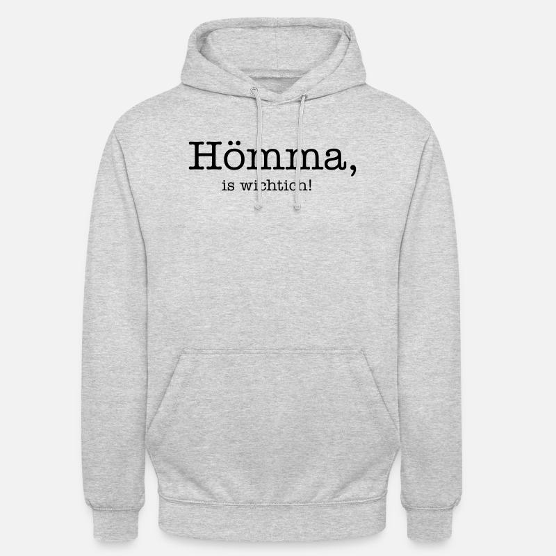 Homma est wichtich! - Sweat-shirt à capuche unisexe - gris clair chiné