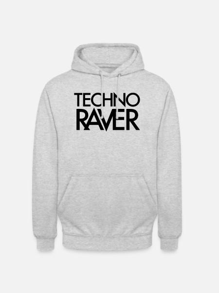 Geschenk für Techno Raver - Unisex Hoodie - Hellgrau meliert