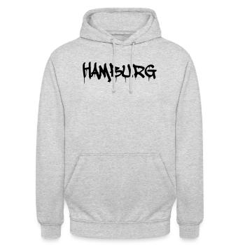 hamburg - Unisex Hoodie - Hellgrau meliert - Vorne - Alina (178cm) & Michal (187cm)