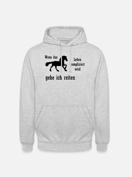 Pferde Spruch - Unisex Hoodie - Hellgrau meliert