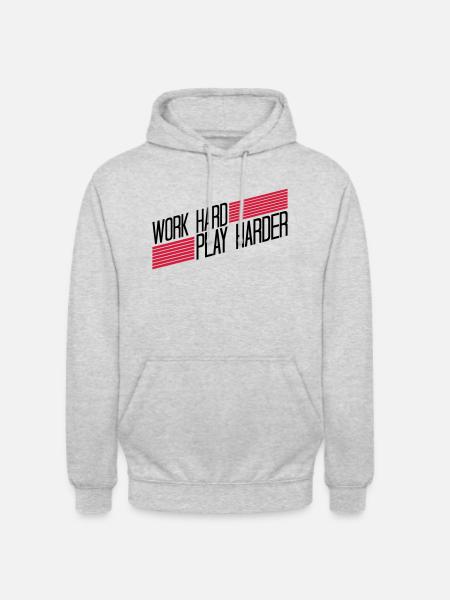 Play Harder logo - Unisex Hoodie - light heather grey