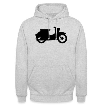 Schwalbe Silhouette (vereinfacht) - Unisex Hoodie - Hellgrau meliert - Vorne - Alina (178cm) & Michal (187cm)