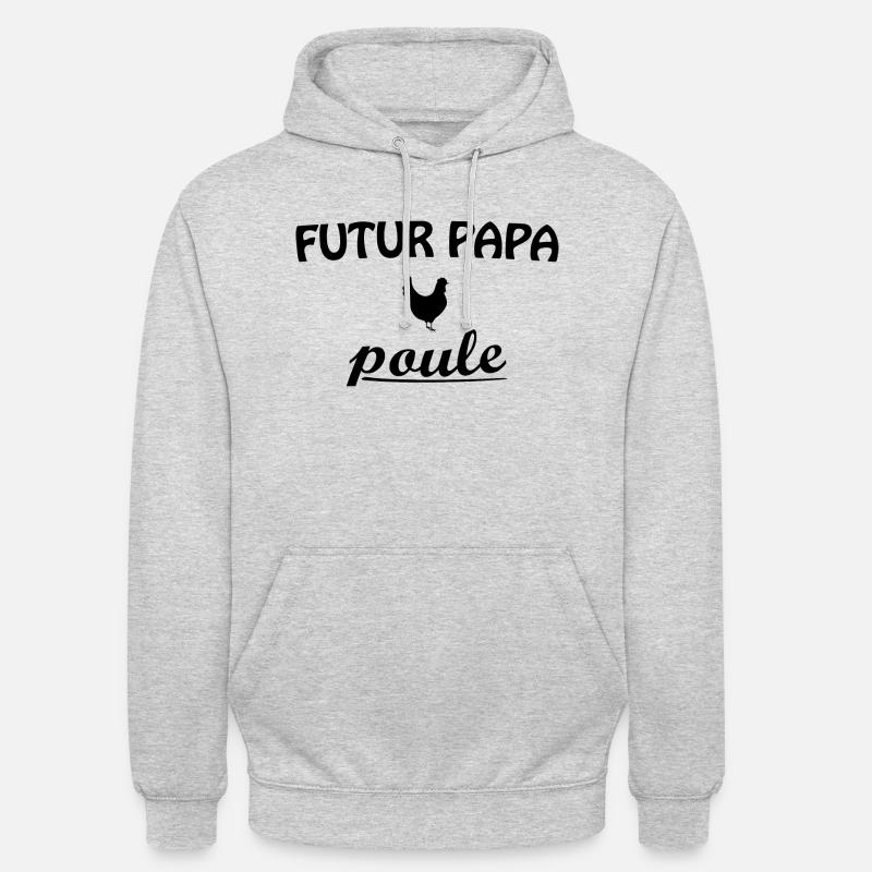 Futur Papa Poule - Sweat-shirt à capuche unisexe - gris clair chiné